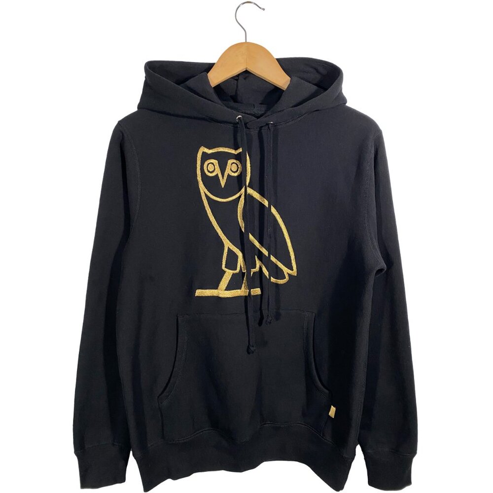 Octobers Very Own Original Owl Logo Pullover Hoodie Black men's size small